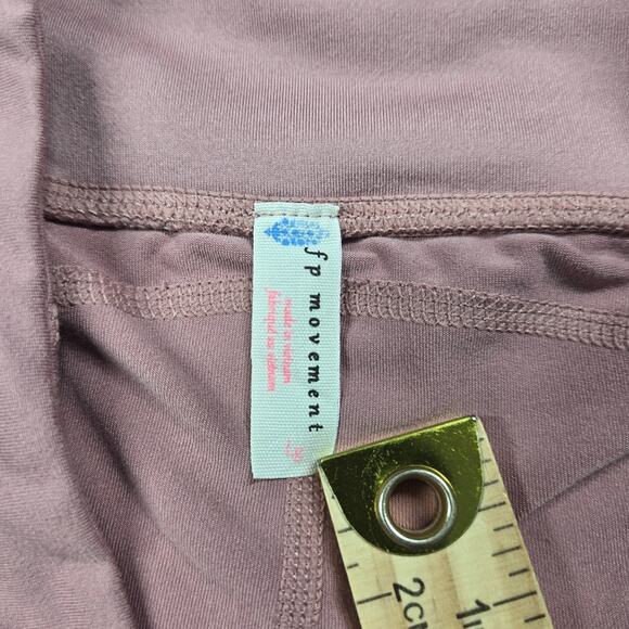 Free People Fp Movement Ruffled Bottoms Leggings Pink Mauve Size Large (28x23.5) - Picture 7 of 8
